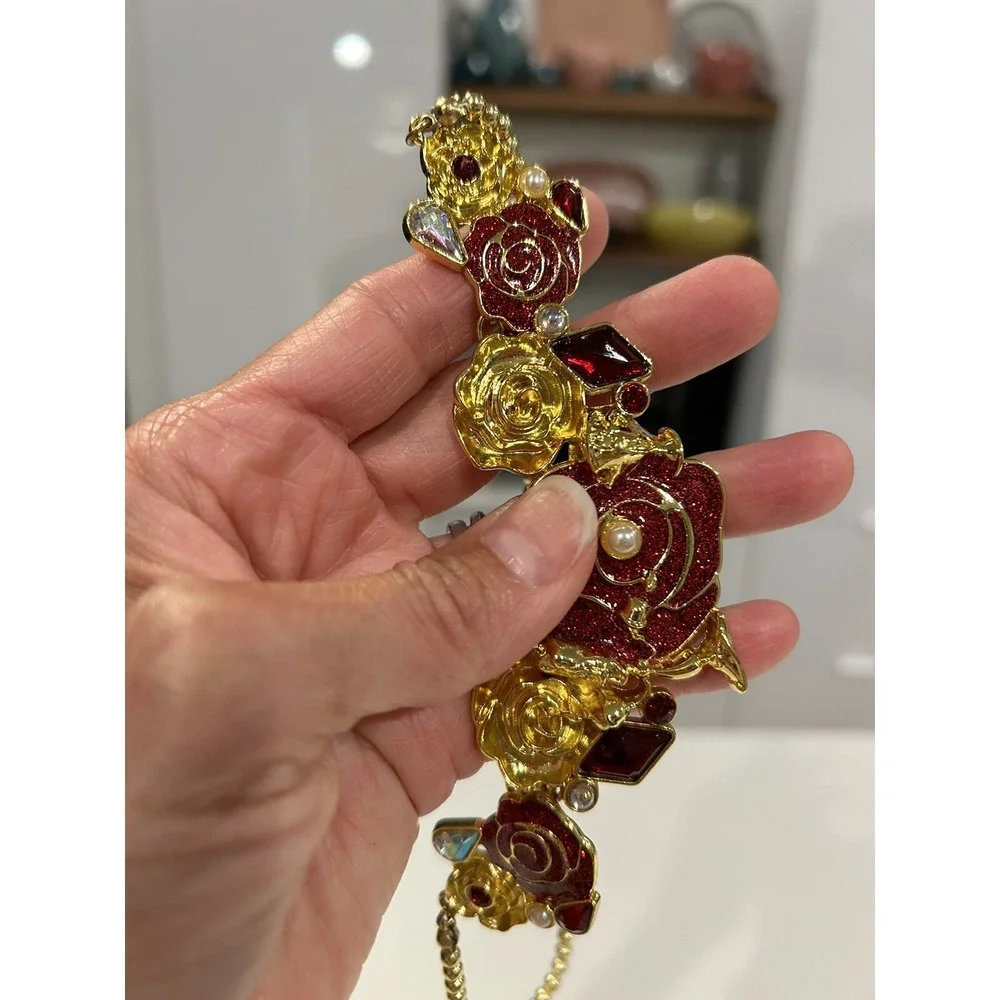 Disney‎ Store Belle Costume Jewelry Princess Necklace Beauty Beast Lumiere